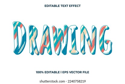 Painting editable text effect, lettering typography font style, colorful 3d text for tittle