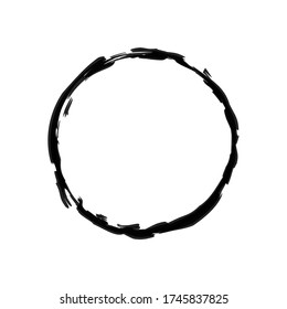 Painting Enso Zen Symbol. Original Freestyle Ring. Enso Vector Symbol. Logo, Emblem Design.