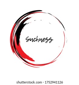 Painting Enso Zen Symbol. Stroke Round Shape. Zen Enso Symbol. Brush Drawn Buddhist Sign.