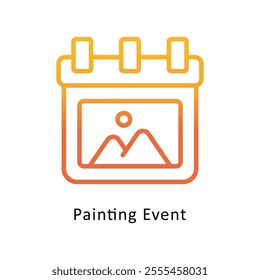 Painting Event Vector Gradient Outline Icon. Eps file 10