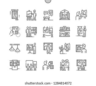 Painting exhibition Well-crafted Pixel Perfect Vector Thin Line Icons 30 2x Grid for Web Graphics and Apps. Simple Minimal Pictogram