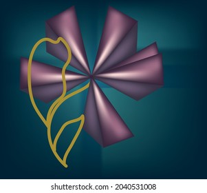 painting flower, vector, abstraction, art. dark background.