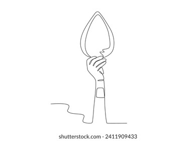 Painting in the form of water. world water day one-line drawing