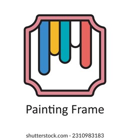 Painting Frame Filled Outline Icon Design illustration. Art and Crafts Symbol on White background EPS 10 File