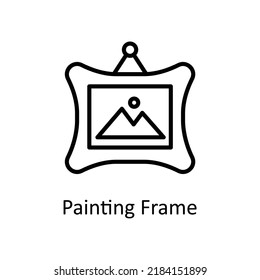 Pintura de ilustración de diseño de iconos de contorno vectorial de marco en fondo blanco. Archivo EPS 10 