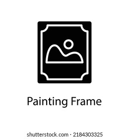 Painting Frame vector Solid Icon Design illustration on White background. EPS 10 File 
