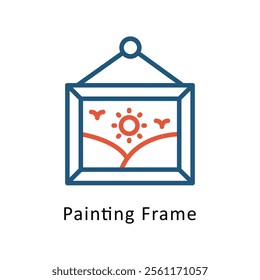 Painting Frame Vector Two Color Icon. Eps file 10
