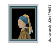 
Painting Girl with a pearl earring, artist Jan Vermeer, vector parody