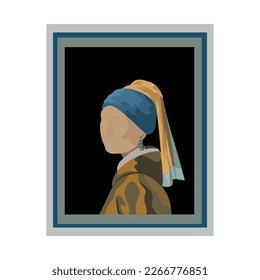 
Painting Girl with a pearl earring, artist Jan Vermeer, vector parody