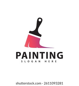 Painting gradient colorful style, Vector logo illustration