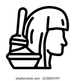 painting hair line icon vector. painting hair sign. isolated contour symbol black illustration