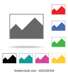 Painting hills icon. Elements in multi colored icons for mobile concept and web apps. Icons for website design and development, app development on white background