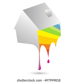 Painting home symbol for a vector