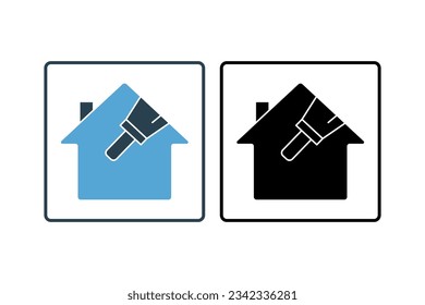 Icono de Casa de pintura. icono relacionado con la pintura. estilo de icono sólido. Diseño de vector simple editable