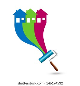 Painting the house. Paint Rollers