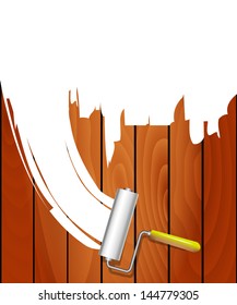 Painting the house. Painted wooden wall