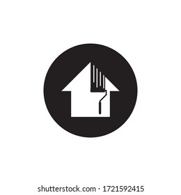 Painting house vector illustration. Isolated construction image. Paint roller icon.