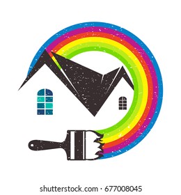Painting houses vector illustration for business