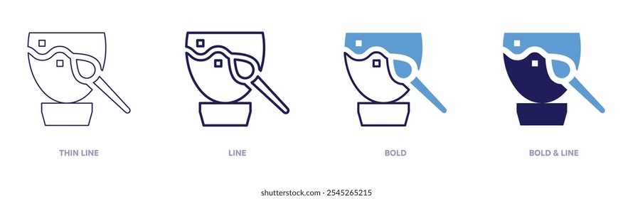 Painting icon in 4 different styles. Thin Line, Line, Bold, and Bold Line. Duotone style. Editable stroke.