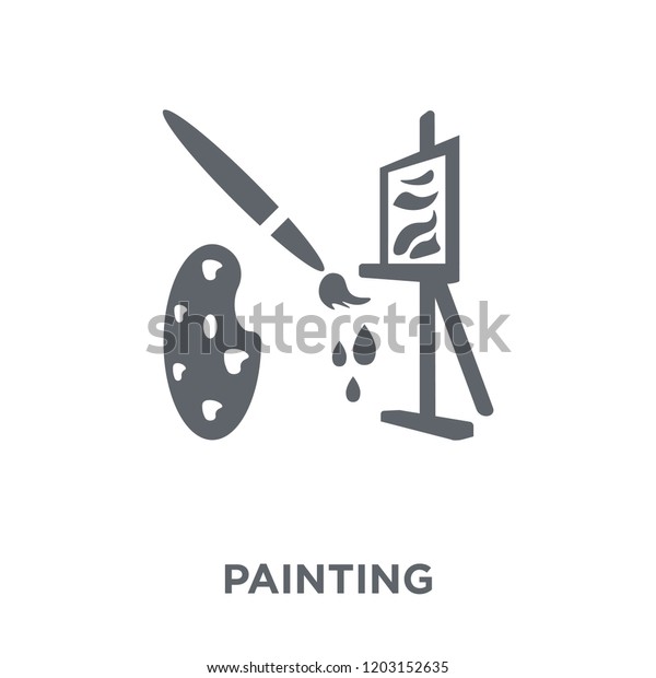 Painting icon.\
Painting design concept from  collection. Simple element vector\
illustration on white\
background.