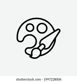  painting icon, drawing, isolated education outline icon in light grey background, perfect for website, blog,  logo, graphic design, social media, UI, mobile app, EPS 10 vector illustration