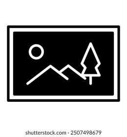 Painting icon in glyph style. Icon about hobbies