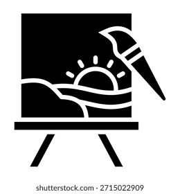 Ilustración vectorial de estilo de glifo de icono de pintura