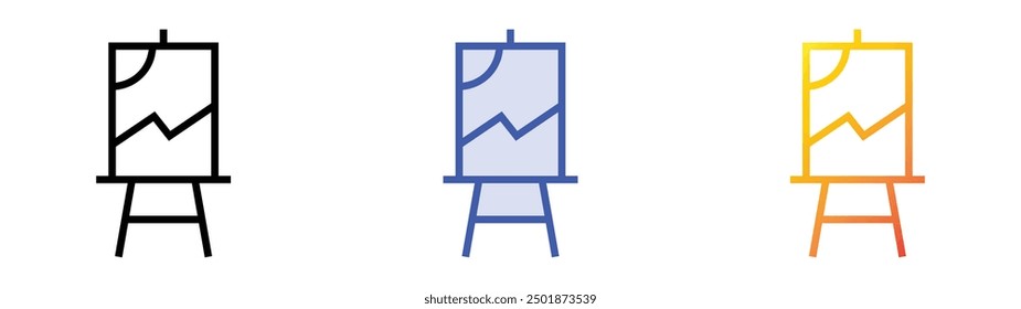 painting icon. Linear, Blue Fill and Gradient Style Design Isolated On White Background