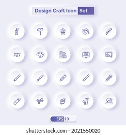 Painting icon minimal icons set, Flat style vector illustration EPS 10.