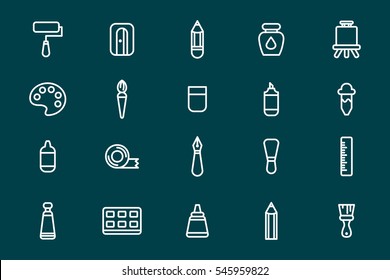 Painting icon minimal icons set line design, Flat style vector illustration EPS 10.