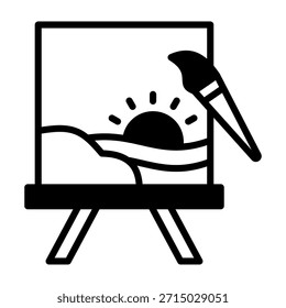 Painting Icon Mixed Style Vector Illustration