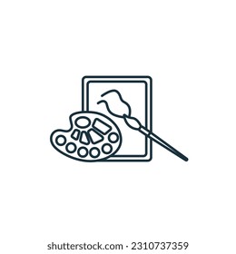 Painting icon. Monochrome simple sign from hobby collection. Painting icon for logo, templates, web design and infographics.