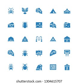 painting icon set. Collection of 25 filled painting icons included Tent, Painting, Frog, Beetle, Cheese, Skipping rope, Layer, Deformity