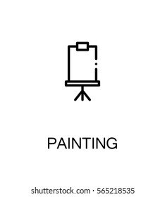 Painting icon. Single high quality outline symbol for web design or mobile app. Thin line sign for design logo. Black outline pictogram on white background