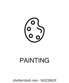 Painting icon. Single high quality outline symbol for web design or mobile app. Thin line sign for design logo. Black outline pictogram on white background