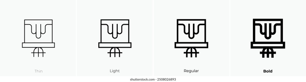 painting icon. Thin, Light Regular And Bold style design isolated on white background