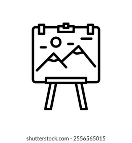 painting icon vector, line style icon