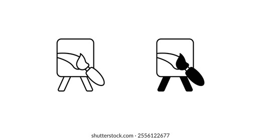 painting icon with white background vector stock illustration