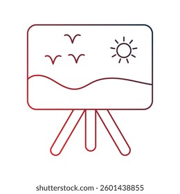 Painting icon with white background vector stock illustration