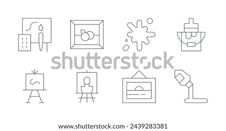 Painting icons. Editable stroke. Containing painting, paint, paintbucket, oilpaint, splatter.