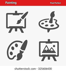 Painting Icons. Professional, pixel perfect icons optimized for both large and small resolutions. EPS 8 format.