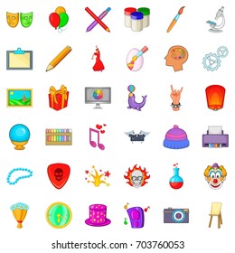 Painting icons set. Cartoon style of 36 painting vector icons for web isolated on white background
