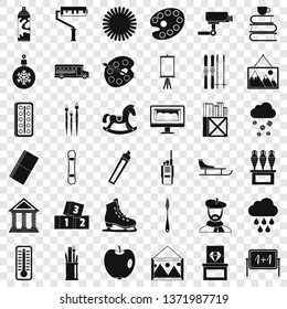 Painting icons set. Simple style of 36 painting vector icons for web for any design