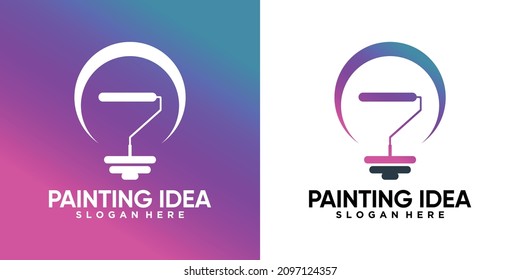 painting idea logo design with creative concept