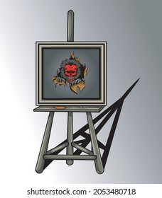 painting illustration with skull ornament image