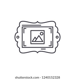 Painting in the interior line icon concept. Painting in the interior vector linear illustration, symbol, sign