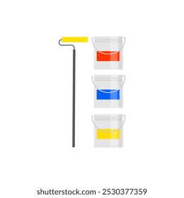 the  Painting  job and  worker illustration on isolation blackground.