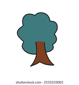 painting kids tree, mountain element stock. landscape mountain village element