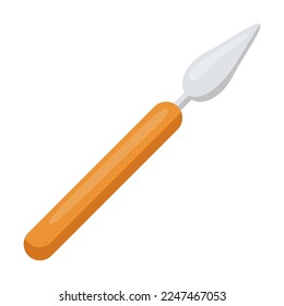 Painting knife for artists isolated on white background. Art supply for painting vector illustration. Hobby concept
