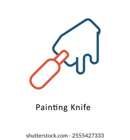 Painting Knife Vector Two Colors Outline Icon. Eps file 10